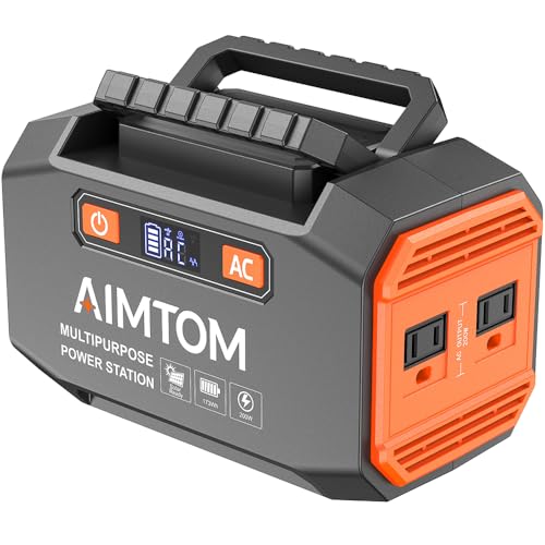 AIMTOM Portable Power Station 173Wh Lithium Battery,...