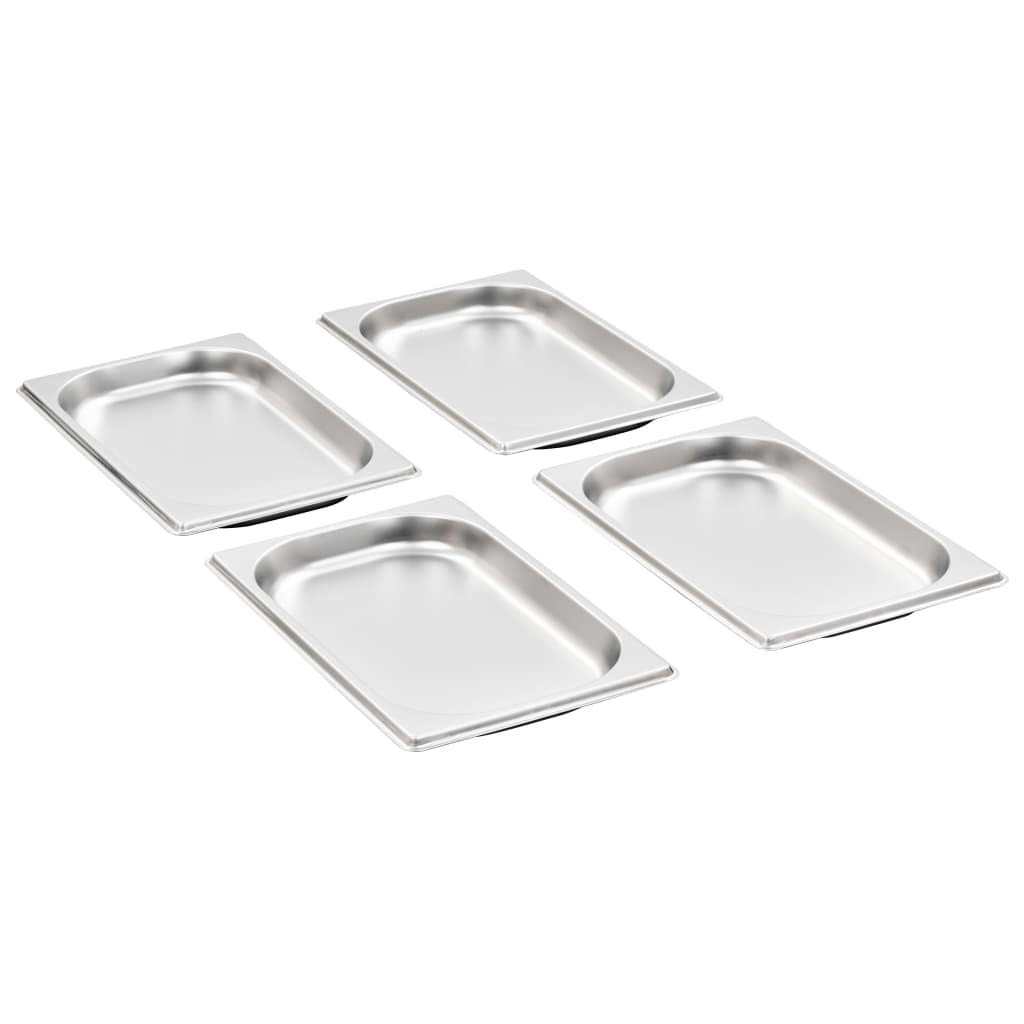 Festnight 12 pz Contenitori per Alimenti in Acciaio Inox GN 1/4 20 mm/40 mm,Vaschetta per Cucina,Vaschetta Alimenti Acciaio Inox