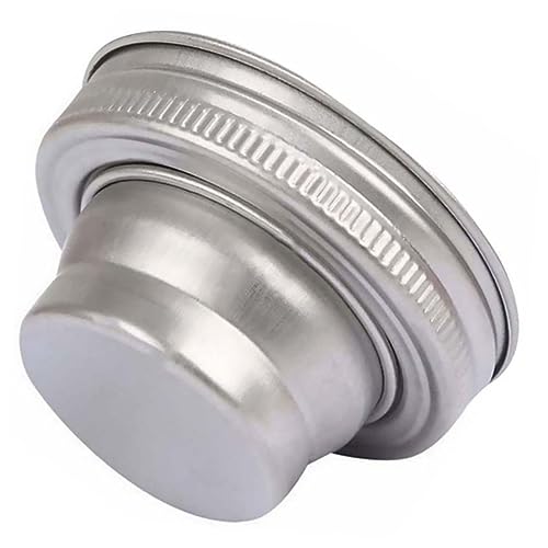BEBEMOKO 1pc 304 Mason Lid Shaker Mini Cocktail Shaker Ball Shaker Lids Jar Ring Bands Shaker Top for Mason Jar Pepper Shaker Seasoning Shaker Lid Mini Jar Mason Jars Stainless Steel Silver