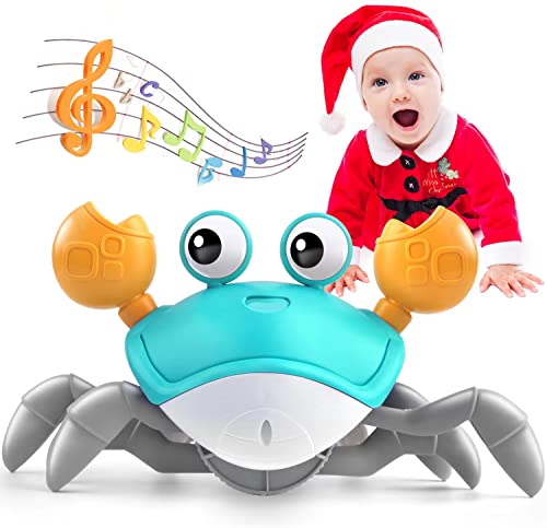 Image of TOHIBEE Crawling Crab Baby Toy, Sensing Interactive Walking Dancing Baby Sensory Toy with Music, Infant Tummy Time Toys, Fun Birthday Gift for Infant Toddler Boy Girl (Green)