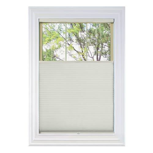 BlindsAvenue Cordless Top Down Bottom Up Cellular Honeycomb Shade, 9/16" Single Cell, Blackout, White Dove, Size: 60" W x 48" H