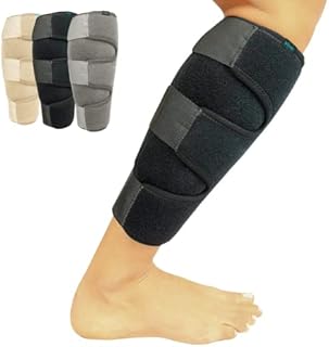 Vive Calf Brace - Adjustable Shin Splint Support - Lower Leg Compression Wrap Increases Circulation, Reduces Muscle Swelling - Calf Sleeve for Men and Women (Black)