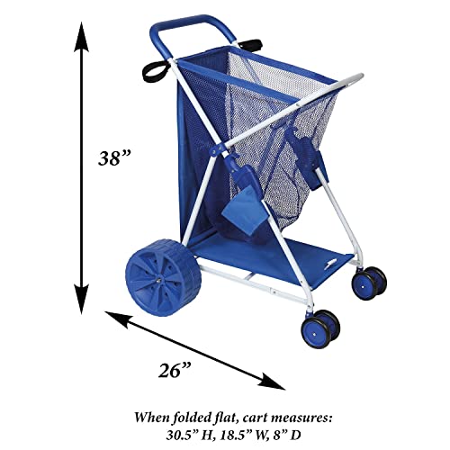 Folding Multi-Purpose Deluxe Beach Cart With Wide Terrain Wheels - Holds Your Beach Gear And More! #TOP4
