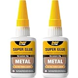 Metal Super Glue Liquid, 60g Clear Instant Thick CA Glue for Stainless Steel...