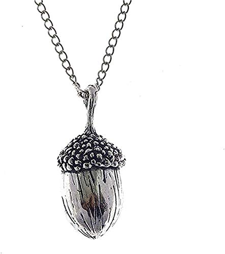 Yiffshunl Collar 1 Pieza Color Plata Antigua 3D Vivid Bellota Nut Nut...