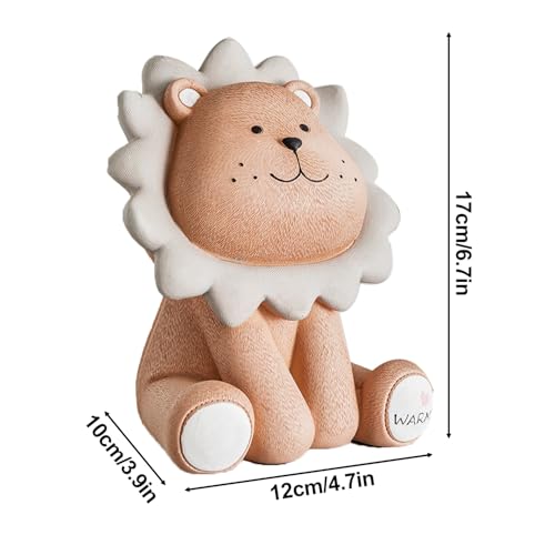 Miniatura 2 de Alcancía De Resina León, Lindo León Hucha Dibujos Animados, Hucha Reutilizable, Adecuado Como Regalo De Cumpleaños, Niños O Su Amante, Exquisita Alcancía De León, Brown