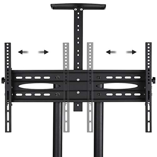 Yaheetech Rolling/Mobile Tv Cart With Wheels For 32-75 Inch Lcd Led 4K Flat Screen Tvs, Tv Floor Stand With Shelf Holds Up To 100 Lbs, Height Adjustable Trolley Max Vesa 600X400Mm #TOP3