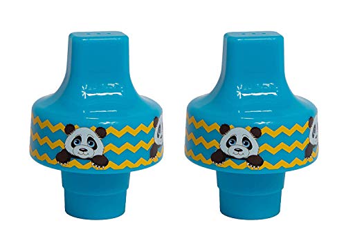Refresh-a-Baby Universal Bottle Top Spout Adapter – 2 Pc Pack, Reusable, Convert Any Bottle into a Sippy Cup for Little Ones (Panda)