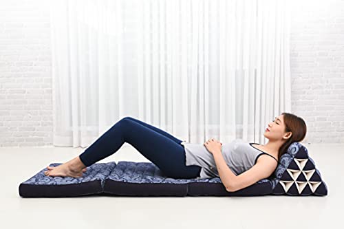 Image of Leewadee Thai Foldable Floor Mat 67 x 21 inches Kapok with Backrest