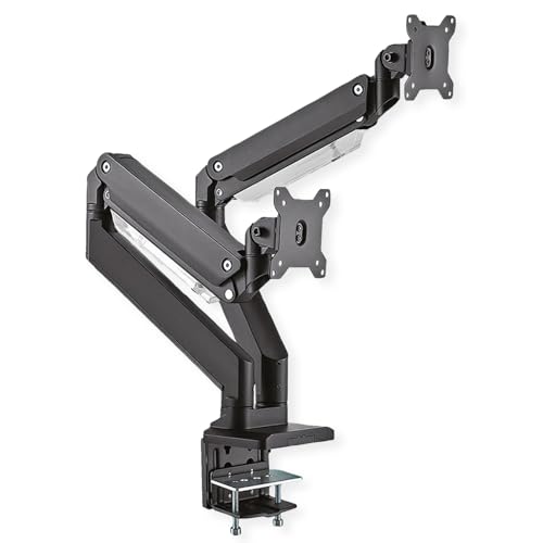Brazo doble ROLINE LCD articulado para mejorar la ergonomía en su mesa con resorte de gas de 15kg