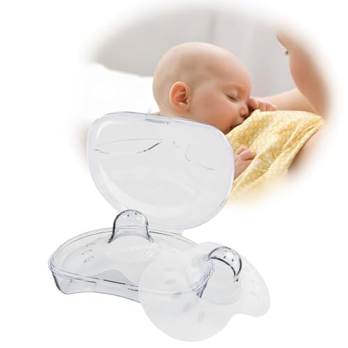 2 Stück Stillhütchen, Contact Brusthütchen, 100% lebensmittelechtes Silikon schützt vor wunden Brustwarzen, ultradünn und superweich, BPA-frei, inklusive Tragetasche (17 mm)