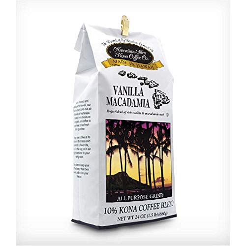 Kona Vanilla Macadamia Nut Coffee - 24oz Grind (3 Pack)