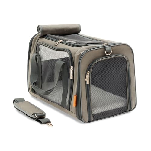 PiuPet® Katzentransportbox I Ideal für Katzen I Stabile Transporttasche mit großem Blickfeld I...