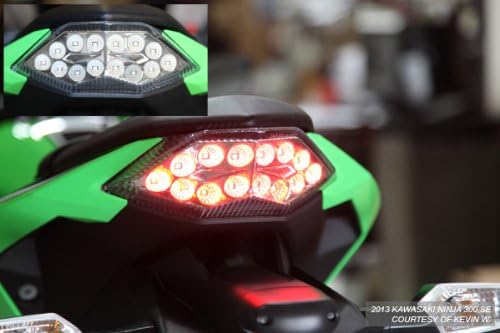 Integrated Sequential LED Tail Lights Clear Lens for 2013-2017 Kawasaki Ninja 300