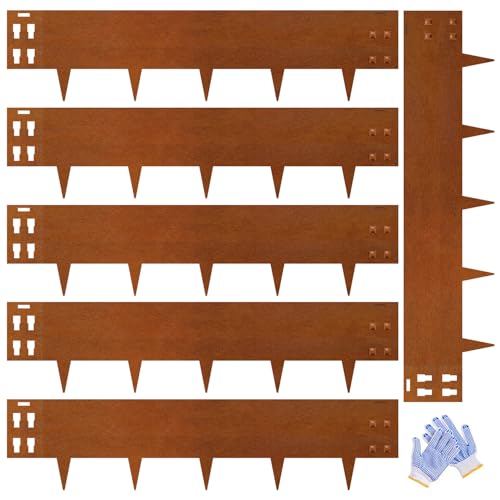 GZGNEEVL Corten Steel Edging 40" L x 10" H Corten Steel Landscape Edging by GZGNEEVL - Used condition - US$79.99