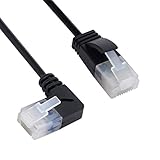 Xiwai Ultra Slim Cat6 Ethernet Cable RJ45 Left Angled to Straight UTP Network Cable Patch Cord 90...