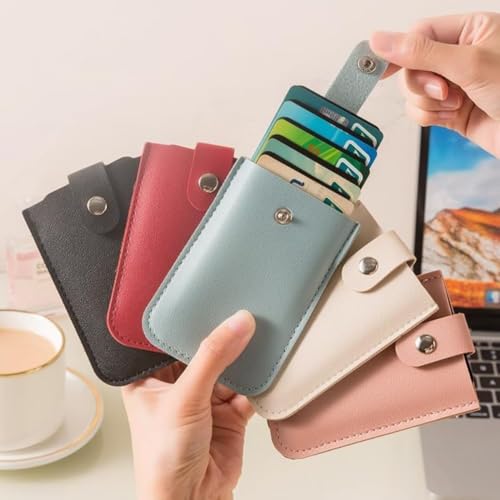 2PCS Pull-Out Card Organizer, Snap Closure Holder, Small Slim Portable Card Holders - Random Color3