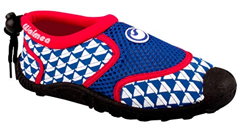 Schreuders Sport pour Enfant Imprimé Waimea Aqua Chaussures, en Néoprène, Enfant, Waimea, Cobalt Blue/Red/White, 27