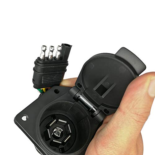 image for CARROFIX 4 Flat Truck to 7 Way Round Trailer Light Adapter Reverse Plu