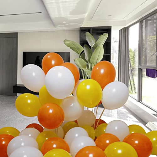 Image of 300 Pack Yellow Orange White Balloons 100 of each of the 3 colors 12 inch Yellow Orange White Latex Party Balloon Bulk for Various Party Events Decorations