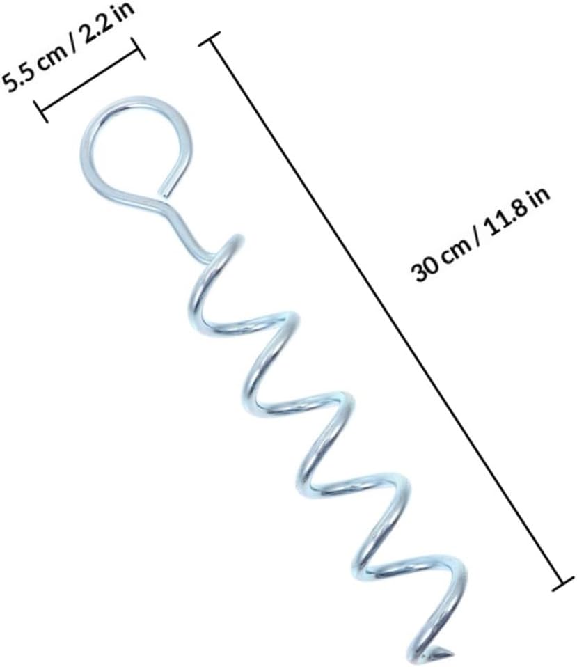 VALICLUD Heavy Duty Tent Stakes 3pcs Spiral Ground Pegs for Camping Canopy and Tarp Sturdy Round Head Tent Pegs and Yard Decorations