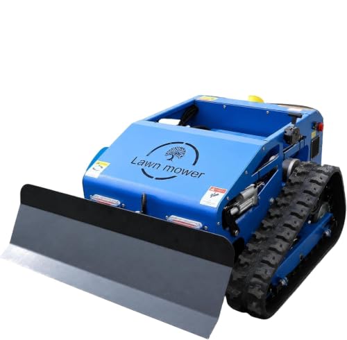 DIGMIGHT 9 HP Gas RC Robotic Lawn Mower with Snow Plow - Remote Control Lawn Mower Robot, 600m Range, 21.6" Cutting Width for Slopes, Orchards & Commercial Use (Blue+Snow Shovel)