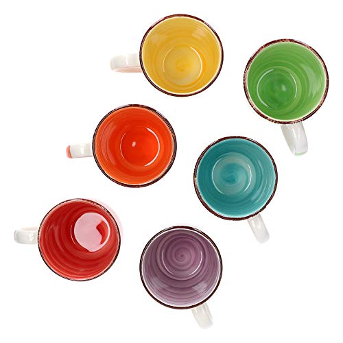 6-delige koffiemokken set uni kleurrijke theekop grote koffiepot drinkbeker cacao-melk rond 320 ml servies tafelaccessoires ontbijtbuffet - Image 4