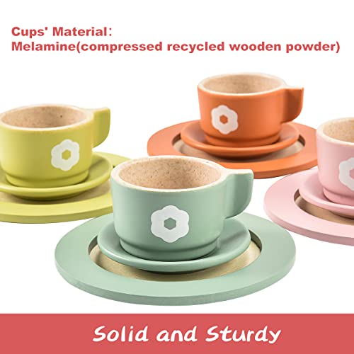 Giant Bean 27Pcs Wooden Toy Plates And Dishes For Kitchen Set,Montessori Kitchen Toys For Girls And Boys, Wooden Play Kitchen Accessories #TOP3