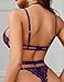 Avidlove Lingerie For Women Sexy Bra And Panty Sets With Garter Belt 3 Piece Underwire Lingeries Set Babydoll Bodysuit Purple