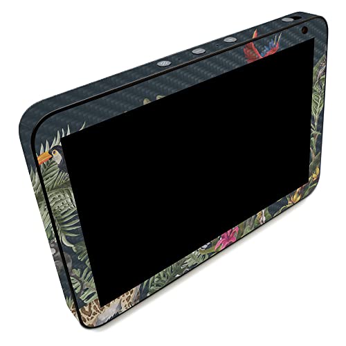 Image of MightySkins Carbon Fiber Skin Compatible with Amazon Echo Show 8 (Gen 2) - Tropical Kingdom | Protective, Durable Textured Carbon Fiber Finish | Easy to Apply