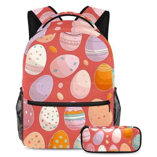 Sac à dos fille et garçon avec trousse scolaire imprimé rose