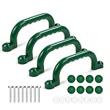 Relaxdays Klettergerüst Griffe, 4er Pack, je Haltegriff bis 100 kg, Spielturm & Hochbett, Griffmulden, Kunststoff, grün
