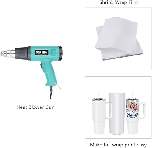 Miniatura 8 de PYD Life 50 PCS Sublimation Shrink Wrap Sleeve White Bags 11.8 x 7.7 Inch for 40 OZ Tumbler with Handle,Large Capacity Sublimation Water Bottles