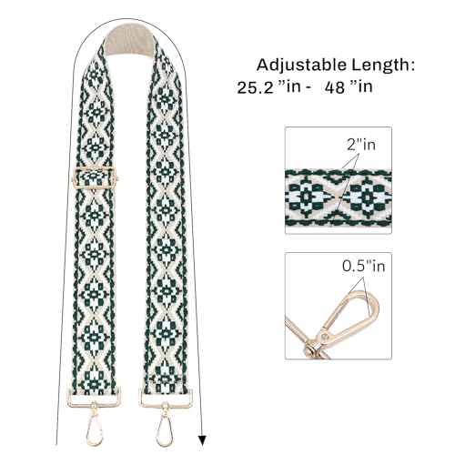 Image of Wide Shoulder Strap Replacement for Crossbody Handbag Canvas Belt Guitar Adjustable Strap with Gold Hardware
