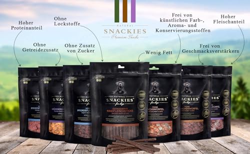 SNACKIES Vorteils-Set Pferd 6+1 Pack (à 170g) Premium Snacks für Hunde ohne Zusatz von Getreide, Zucker, Farb-, Aroma- und Konservierungsstoffe, schonend luftgetrocknete Leckerli