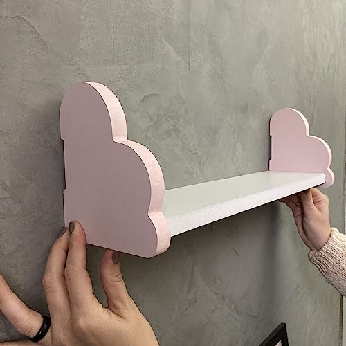 Prateleira infantil decorativa nuvem rosa