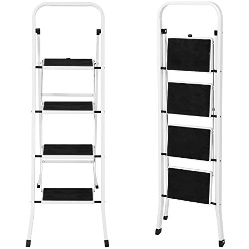 Best Choice Products Portable Folding 4-Step Ladder w/Hand Rail, 300lb Capacity