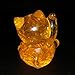 Reyife Yellow Crystal Lucky Cat Figurine Hand Carved Maneki Neko Money Cats Statue Feng Shui Decoration for Home Office Attract Good Luck Money Wealth with Gift Box