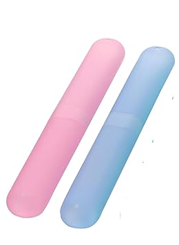 MeeTo Plastic Anti Bacterial Toothbrush Container/Holder/Case/Travel Covers (Multicolor)- Pack of 2