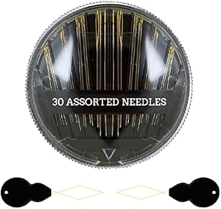 30 PCS Large Eye Sewing Needles, 6 Different Sizes Needles, Embroidery Needles for Hand Sewing with 2 Threader and 1 Plastic Storage Case