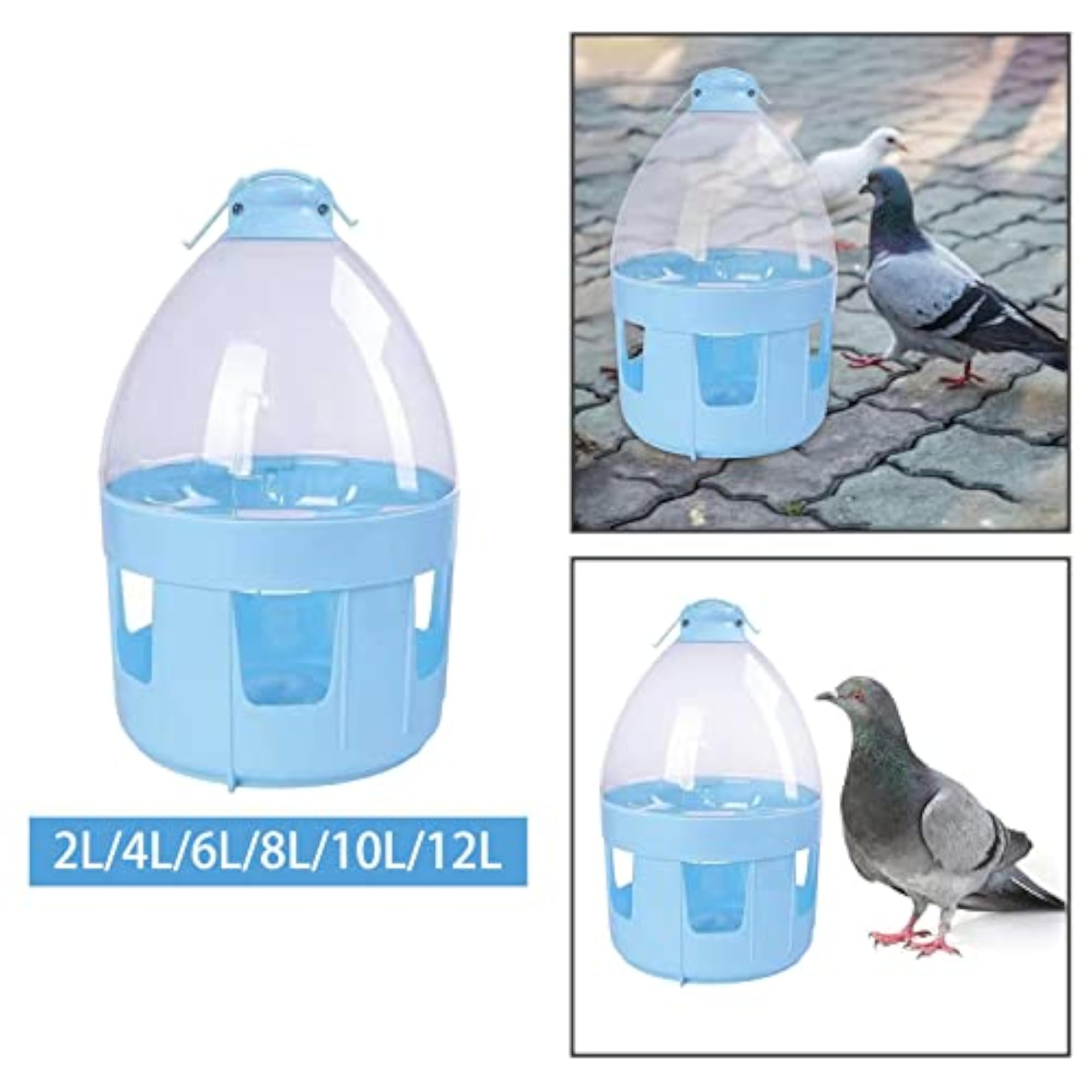 Automatic 2L Pigeon Waterer Drinker Feeder for Ducks & Parrots
