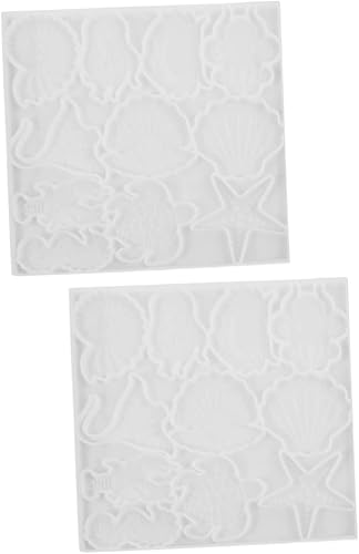 Amosfun 2pcs Seahorse Keychain Animal Silicone Molds Molde De Para Resina Keychain Mold Key Chain Ocean Silica Gel White