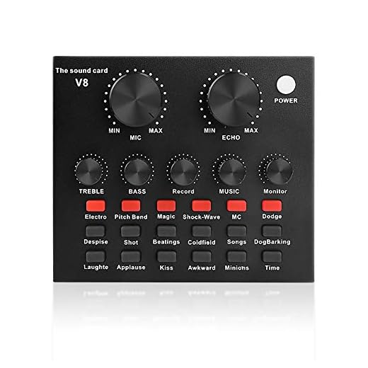 eBerry Live Sound Card, Portable Mobile Audio Mixer, Karaoke Sound Mixer Recording Sound Card for Live Broadcast, K Songs, Recording, Voice Chatting (Black)