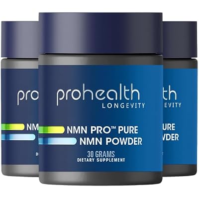 ProHealth NMN Pro Powder (30 Grams, 3 Pack) Clinically Studied Uthever NMN. NAD+ Precursor for Cellular Energy, Mitochondrial Support & Healthy Aging. USA Manufactured, Triple Lab-Tested