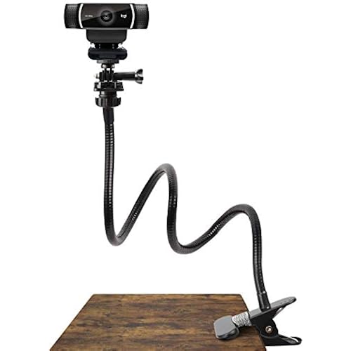 Pipishell 25 Inch Webcam Stand, Flexible Desk Mount Clamp Gooseneck Stand for Logitech Webcam C960 C930e C930 C920 C920S C922x C922 Brio 4K C925e C615 and Other Devices with 1/4" Thread-PIWS01