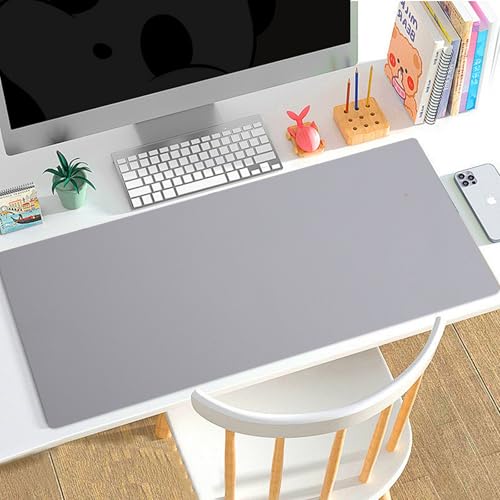 Sous-main en cuir anti-tache grand tapis de souris étanche gris