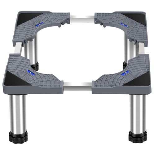 Support de Machine à Laver Base Socle, Socle de Machine à Laver avec 4 Pieds Robustes, Base Réglable pour Lave-linge Hauteur 28-31 cm, Longueur Réglable de 40 à 60 cm pour Lave-Linge, Réfrigérateur