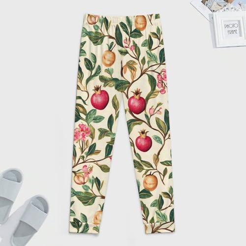 Pomegra Flowers Leaves Men's Pajama Bottoms Sleep Lounge Soft Comfy Pants Sleepwear4