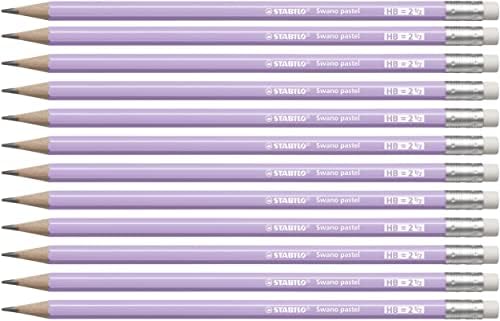 STABILO Graphite Pencil Swano Graphite Pastel - Lilac - Box of 12 - HB