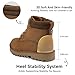 MIXIN Girls Boys Combat Hiking Snow Boots Waterproof Non-Slip Fashion Work Ankle Boots with Lace Up Side Zipper for Little Big Kids Brown Size 13
